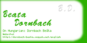 beata dornbach business card