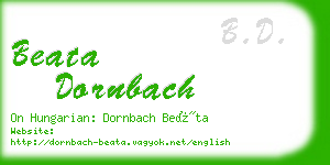 beata dornbach business card